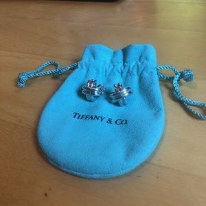 Tiffany sterling silver criss-cross earrings